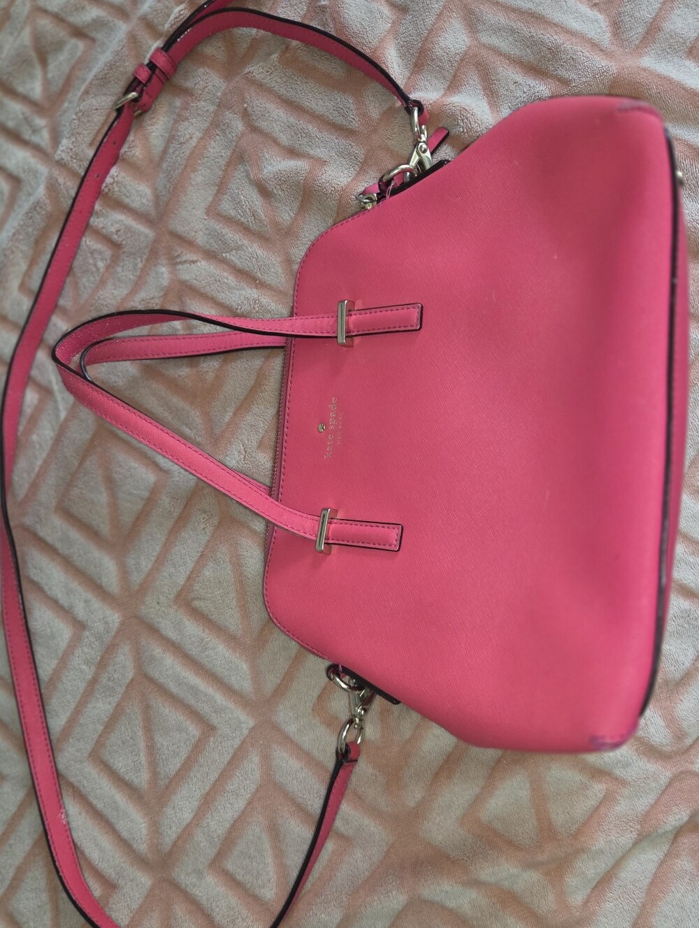 kate spade Hot Pink Leather Shoulder Bag with Crossbody Strap